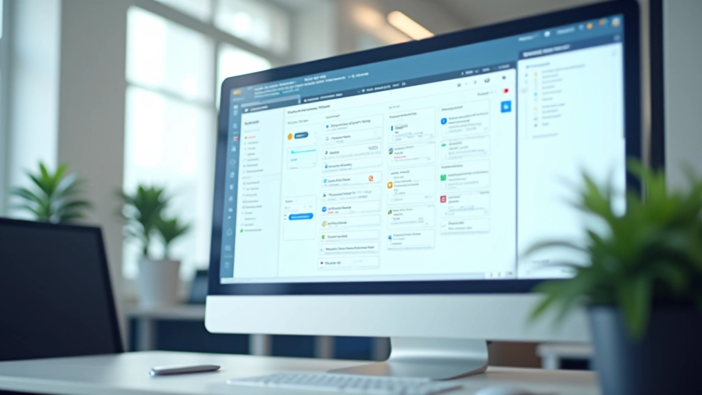 Task management platform showing project board with organized cards and progress