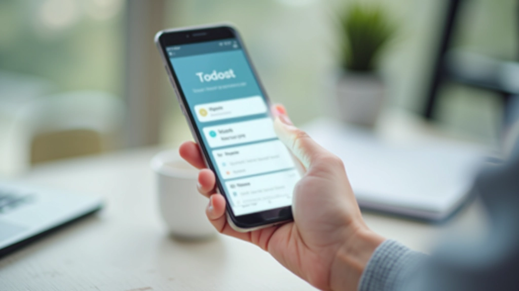 Smartphone displaying Todoist app with clean task list interface and natural language input field visible
