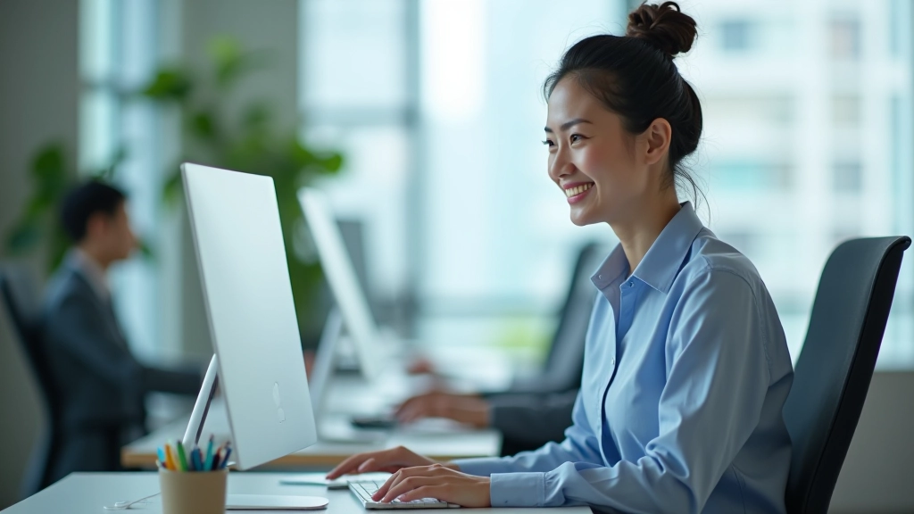 Professional successfully implementing productivity system with organized digital calendar and task management